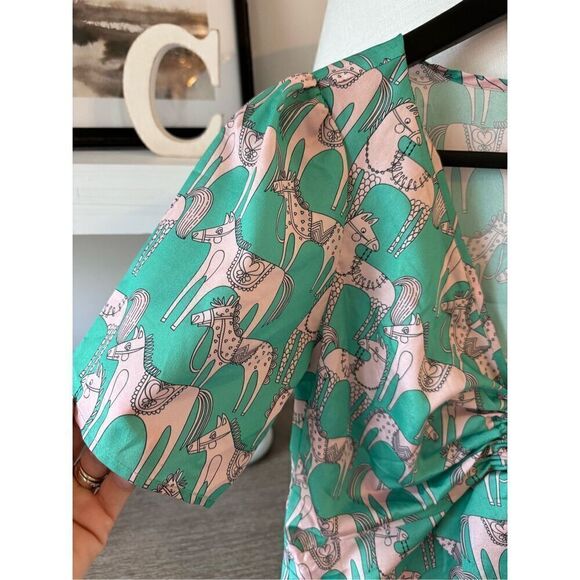 Zero Degrees Celsius Top Green Pink Size Small - Picture 3 of 9